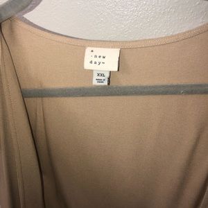 Tan Full length button down dress